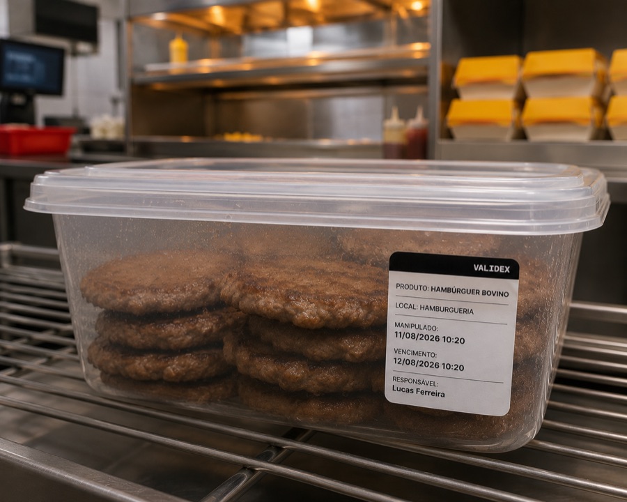 Etiqueta Validex aplicada — Loja McDonald's.